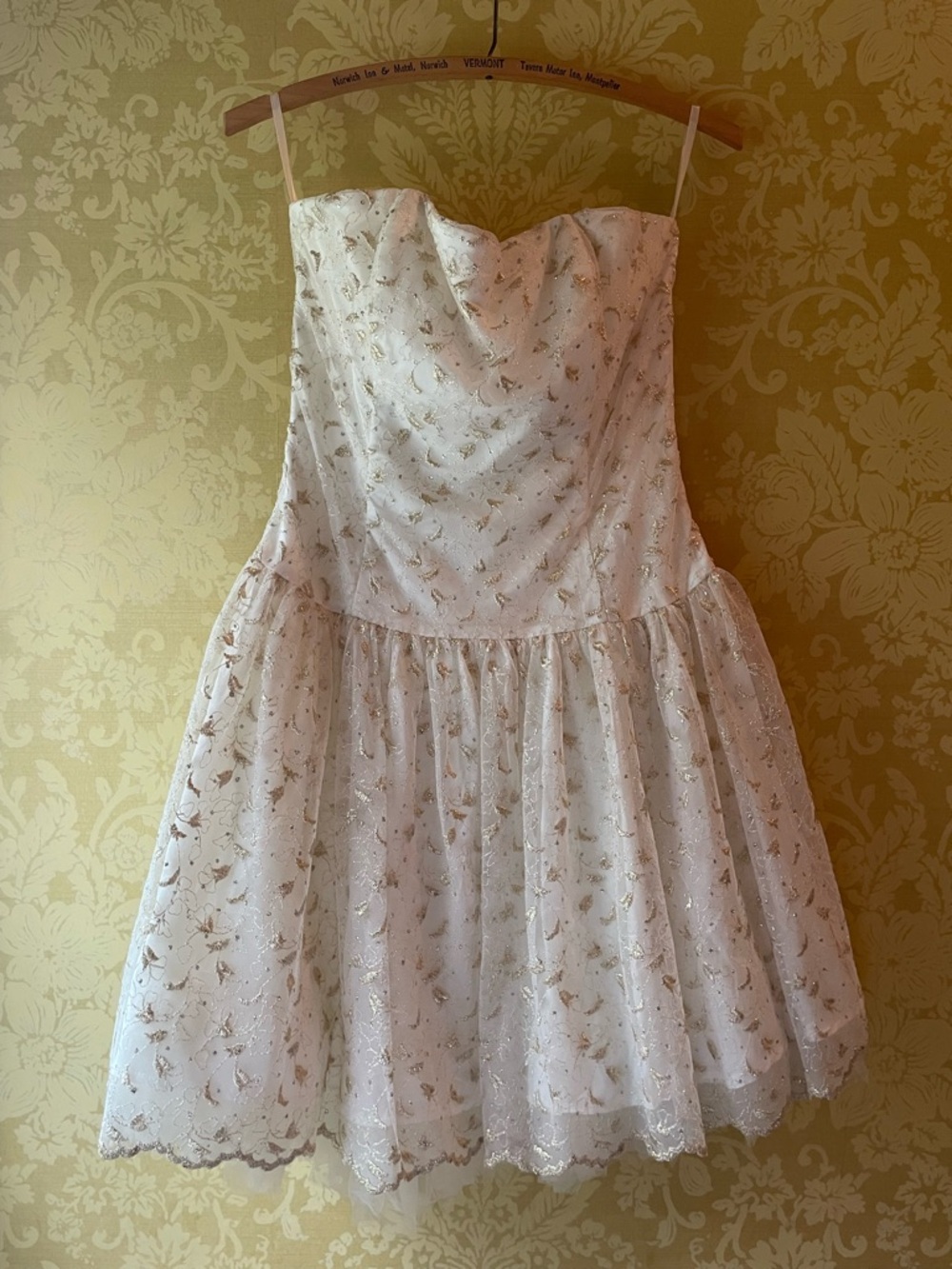 Vintage Jessica McClintock Strapless Mini  Prom / Formal / Wedding Dress